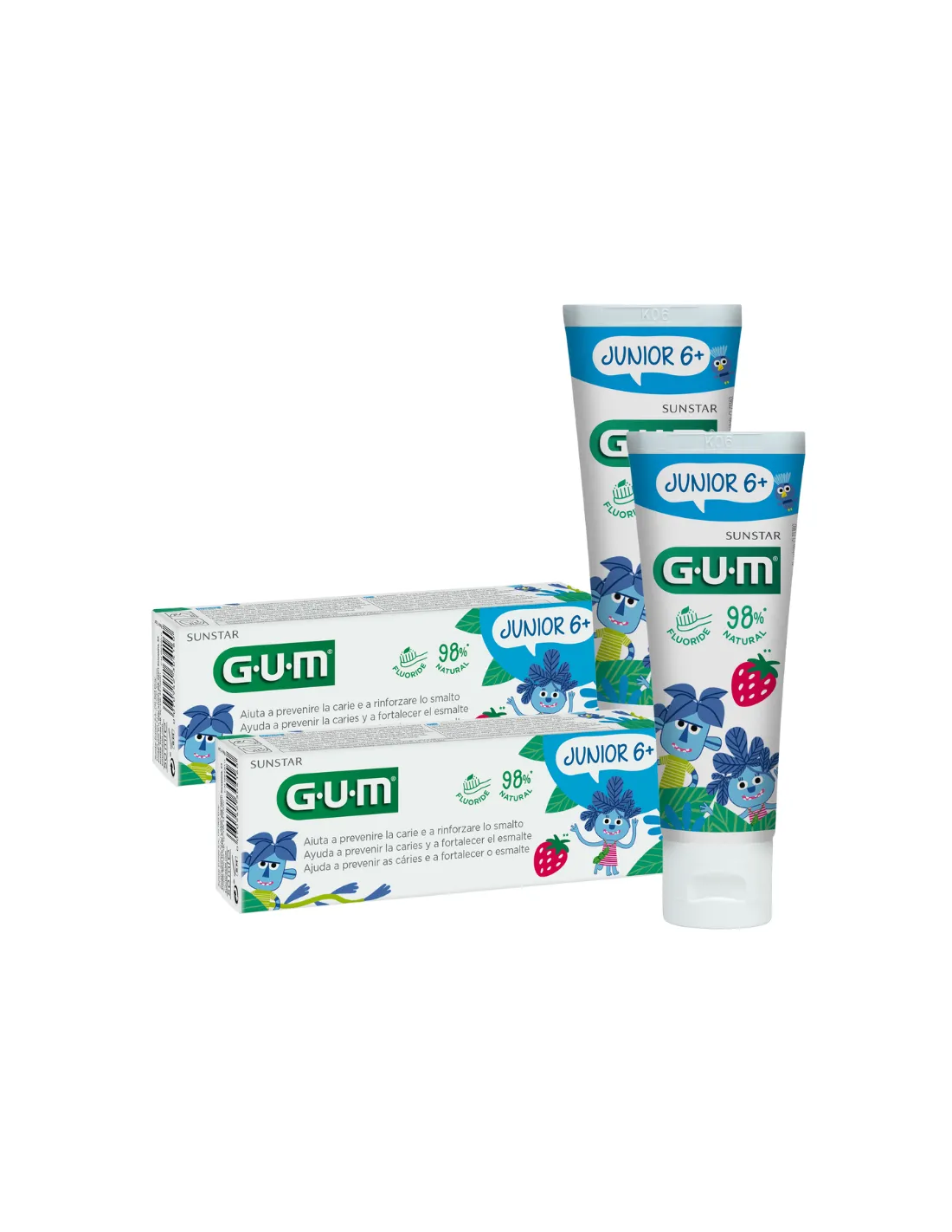 GUM Duplo Junior 6+ Pasta Dental Sabor Fresa 2x50 ml
