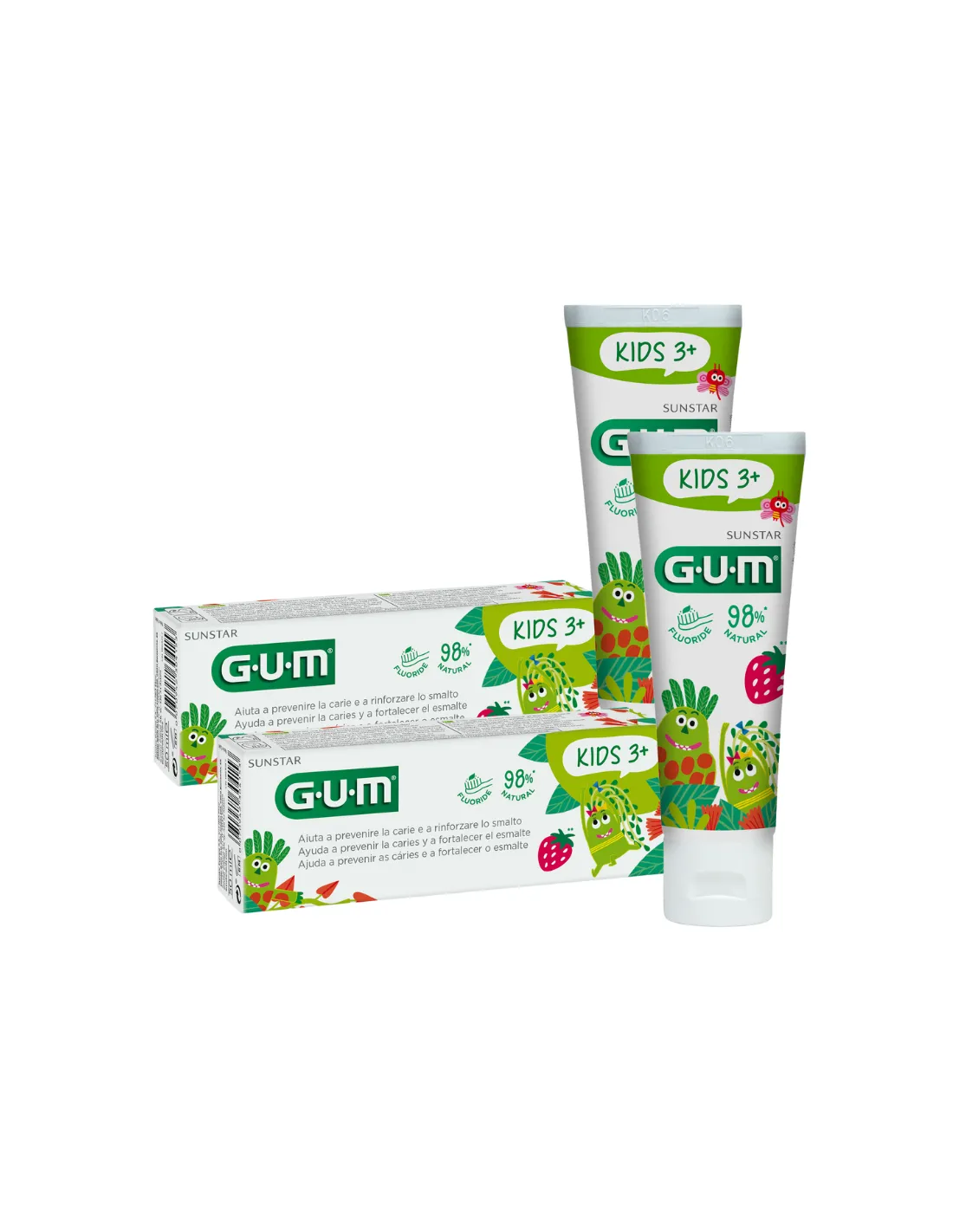 GUM Duplo Kids 3+ Pasta Dental Sabor Fresa 2x50 ml