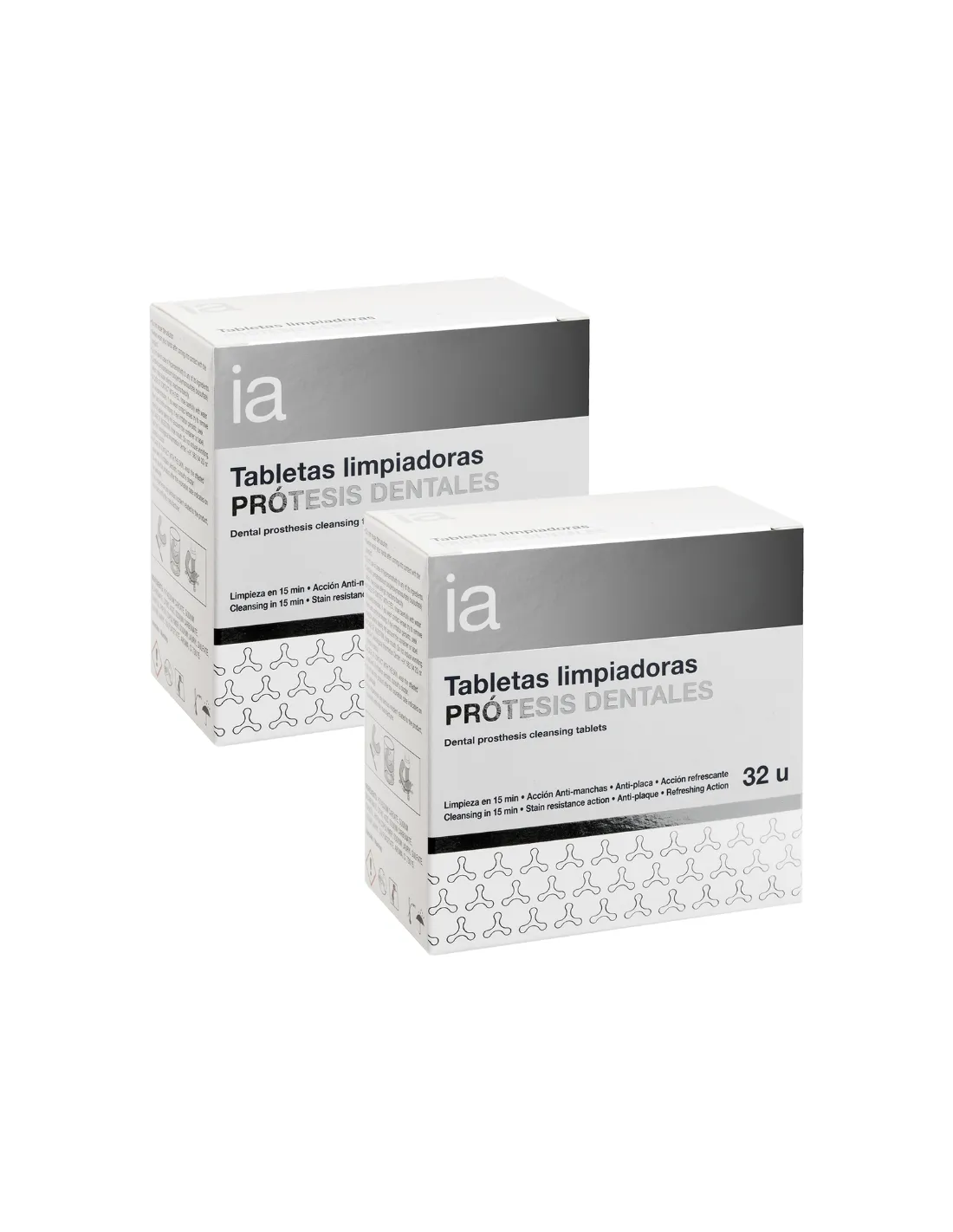 Interapothek Duplo Tabletas Limpiadoras Prótesis Dentales 2x32 Unidades