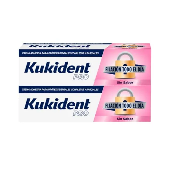 Kukident Pro Duplo Crema Adhesiva Prótesis Dentales 2x47 gr