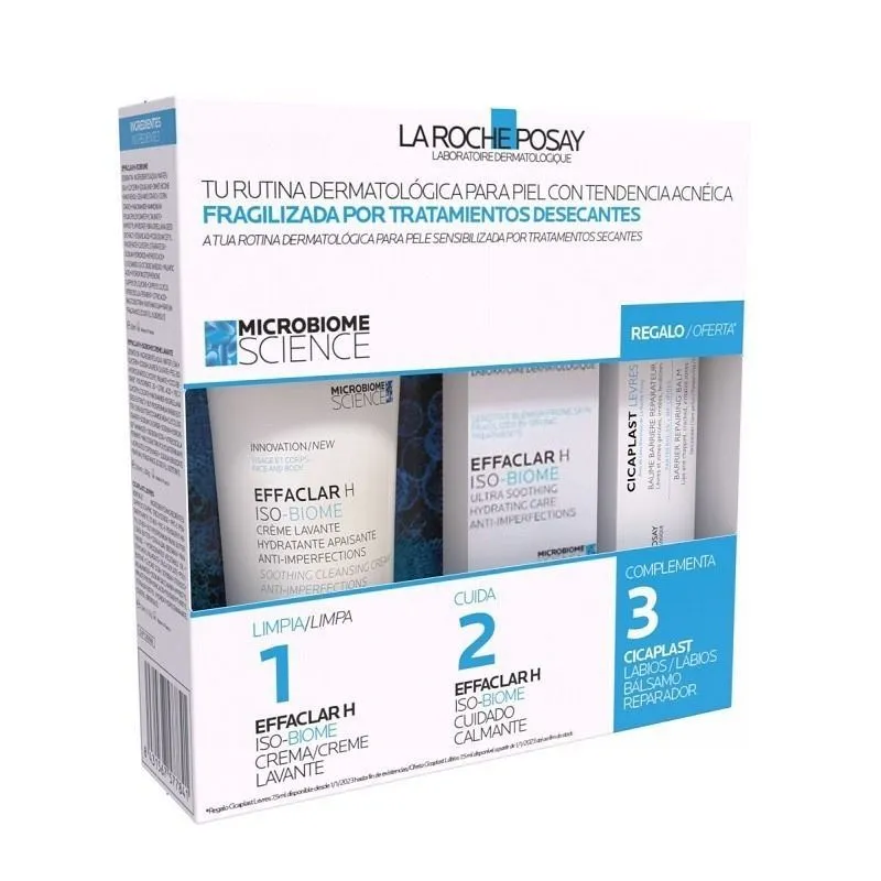 La Roche Posay Pack Effaclar H Isobone Crema + Limpiador + Cicaplast Labial