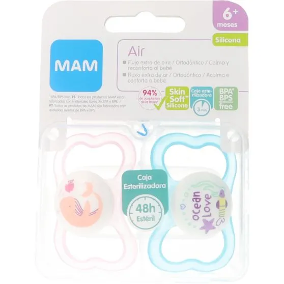 Mam Air Chupetes Silicona Rosa +6 meses