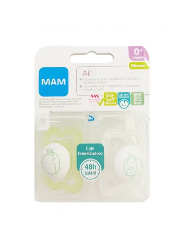MAM CHUPETE SILICONA AIR 0+ MESES 2 UNIDADES