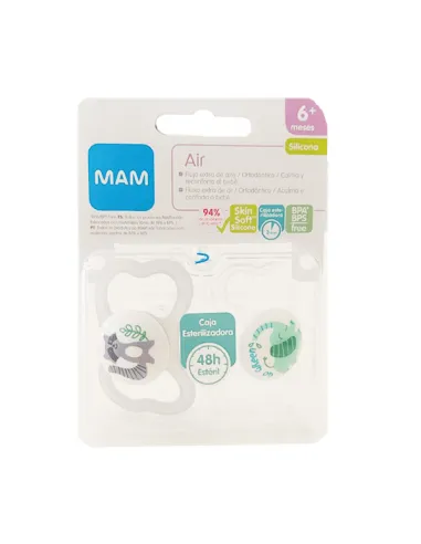 MAM CHUPETE SILICONA AIR +6 MESES NEUTRO 2 UNIDADES