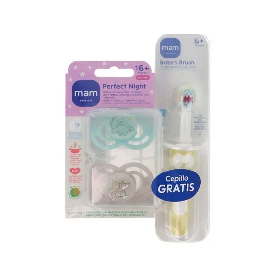 Mam Perfect Night Chupetes Azul/Gris +16M