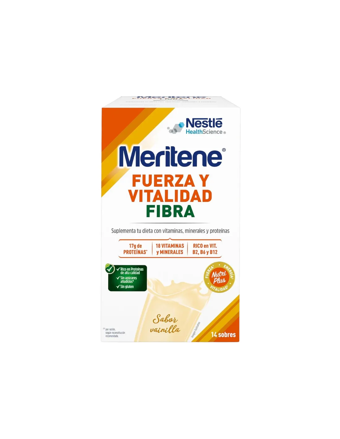 Meritene Fuerza y Vitalidad Fibra Sabor Vainilla 14 Sobres