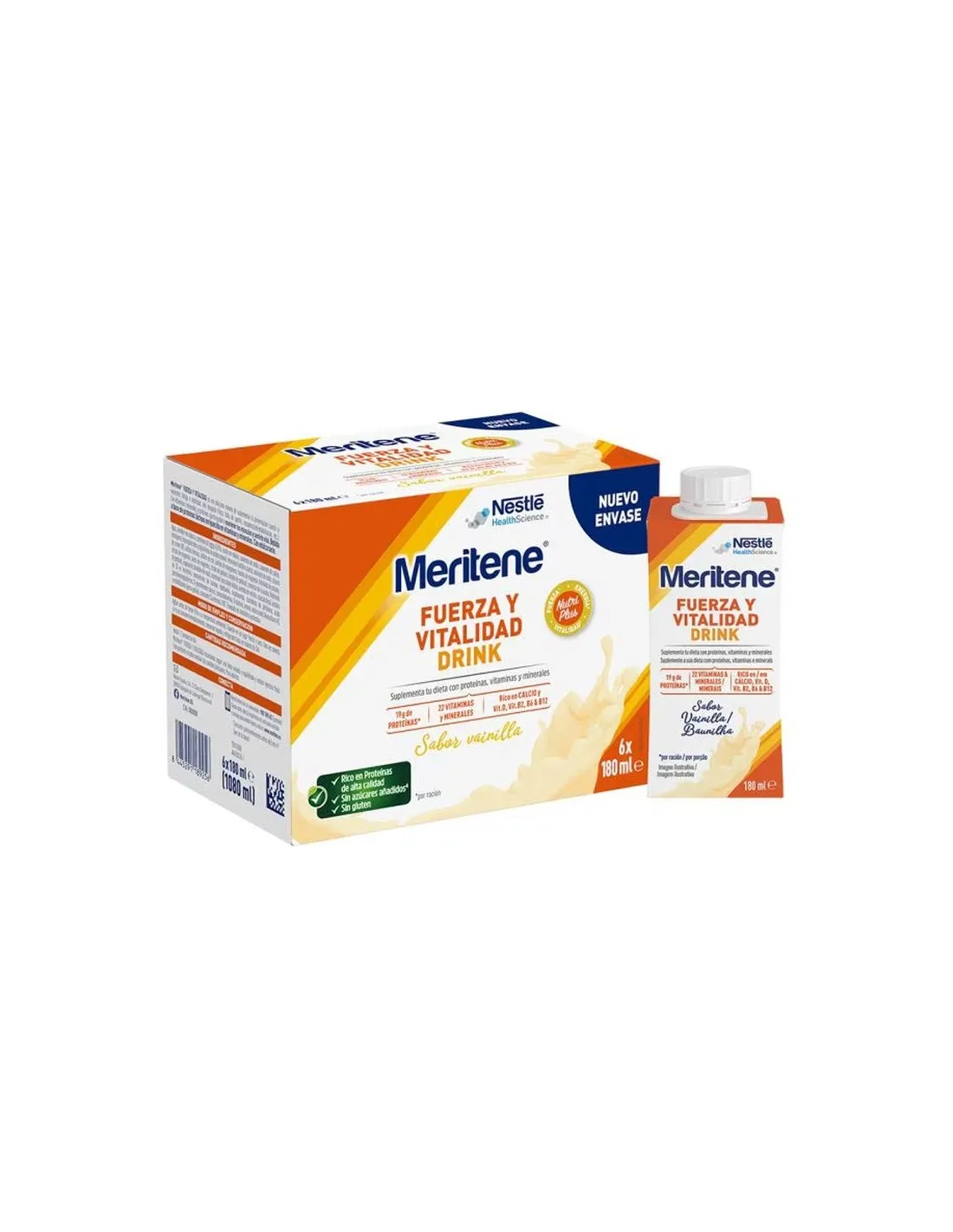 Meritene Fuerza y Vitalidad Drink Sabor Vainilla 6x180 ml