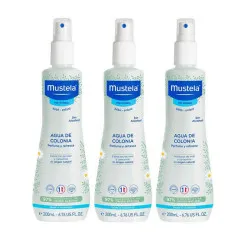 Mustela Colonia Sin Alcohol 200ml + 200ml + 200ml Triplo Ahorro