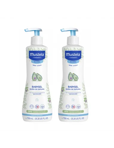 MUSTELA BABYGEL BAÑO DE ESPUMA CON AGUACATE BIO DUPLO 2 X 750 ML