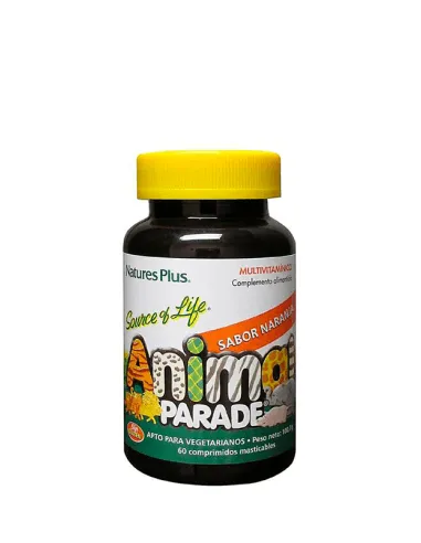 NATURE'S PLUS ANIMAL PARADE MULTIVITAMÍNICO SABOR NARANJA 60 COMPRIMIDOS