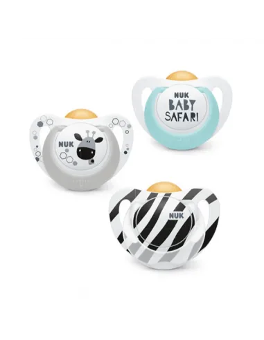 NUK CHUPETE GENIUS BABY SAFARI LÁTEX 0-6 MESES 2 UNIDADES