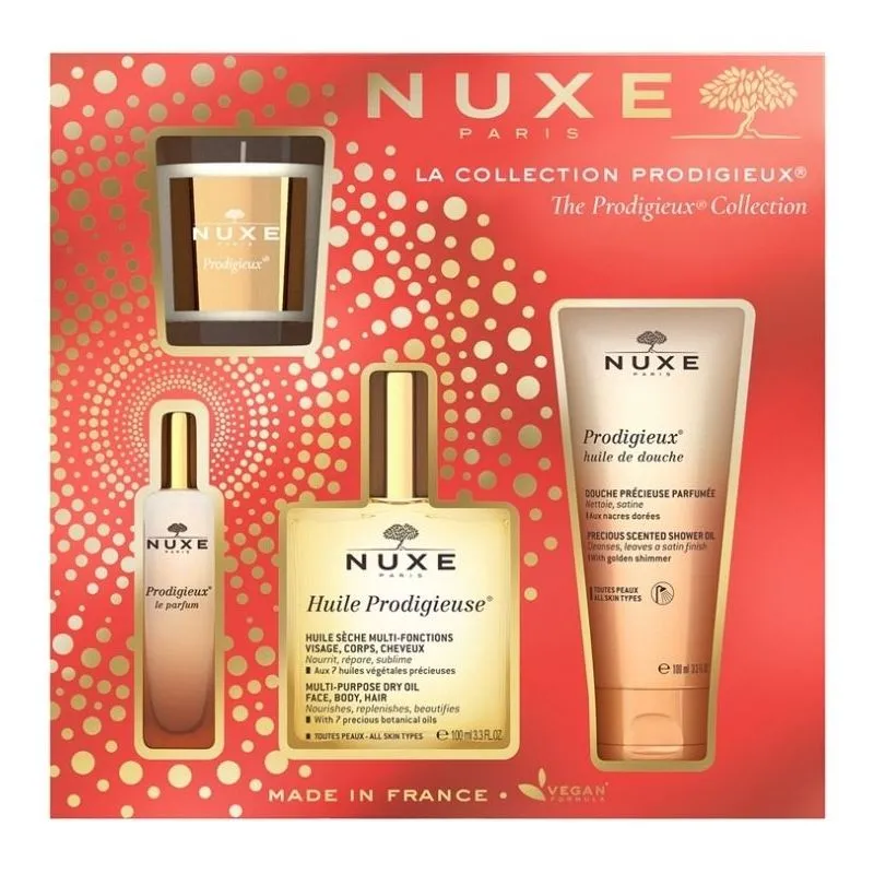 Nuxe Cofre Huile Prodigieuse 100ml + Gel de Ducha + Perfume + Vela