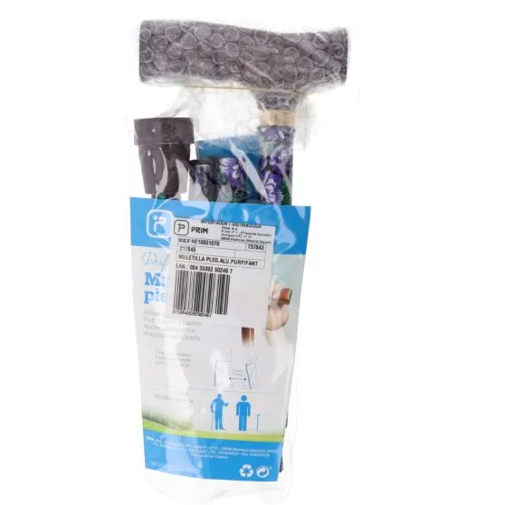 Prim Muletilla Plegable Aluminio Violeta Flores