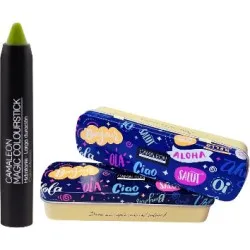 Pintalabios Camaleon Labial Magic Colourstick Verde - Fucsia + Lata Regalo