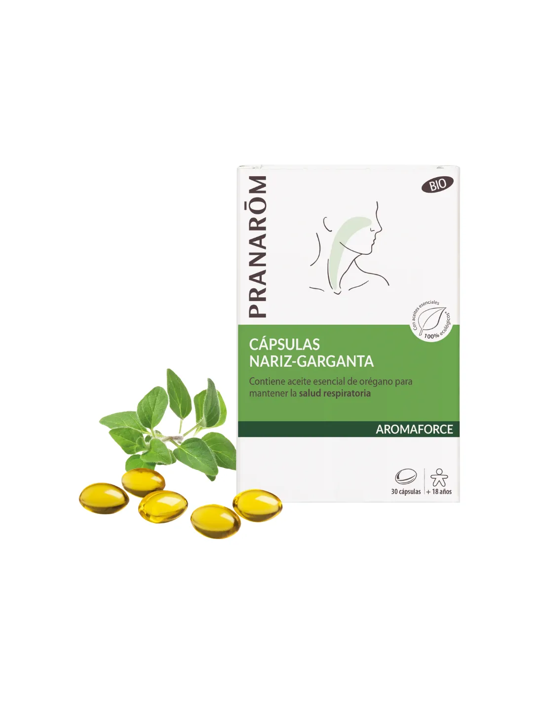 PRANAROM Aromaforce 30 Cápsulas Nariz-Garganta