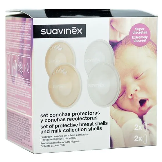 Suavinex Set de Conchas Protectoras y Recolectoras. Protecciones de pezones sensibles e irritados