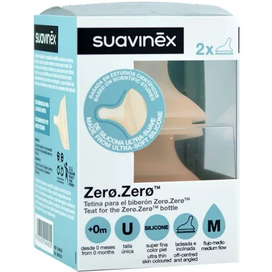 Suavinex Tetina para Biberón Zero. 0 Meses. Flujo Medio