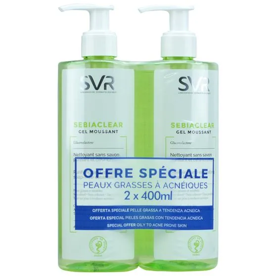 SVR Sebiaclear Duplo Gel Moussant 2 x 400 ml