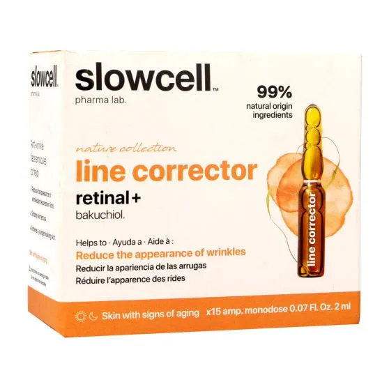 SLOWCELL Line Corrector Ampollas Faciales Antiarrugas con Retinal y Bakuchiol