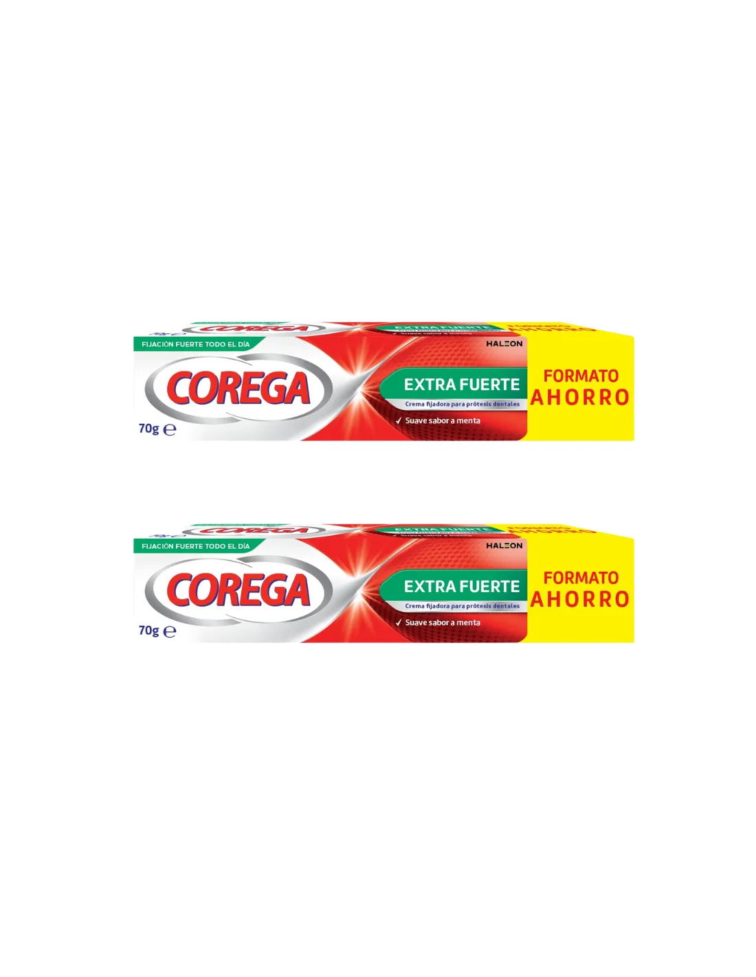 COREGA Duplo Extra Fuerte Crema Fijadora para Prótesis Dentales 2x70g