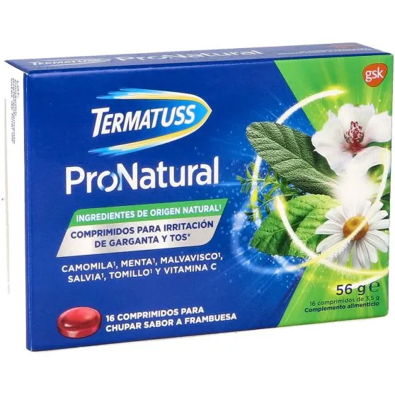 Termatuss Pronatural Irritación Garganta y Tos 16 Compr.