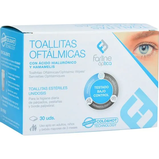Farline Toallitas Oftálmicas con AH 30 uds