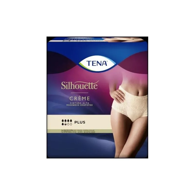 Tena Silhouette Plus Cintura Alta Crema Talla Grande 9 uds