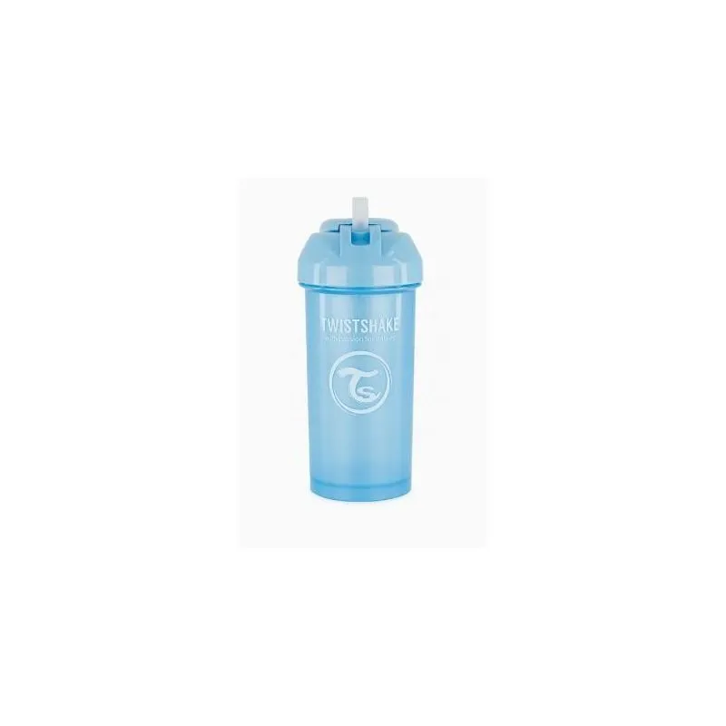 Twistshake Straw Cup Vaso con Pajita Antigoteo Azul +6M 360ml