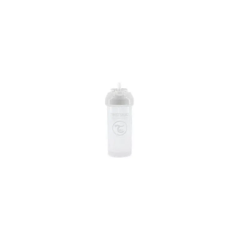 Twistshake Straw Cup Vaso con Pajita Antigoteo Blanco +6M 360ml