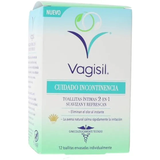 Vagisil Cuidado Incontinencia Toallitas Íntimas 2en1 12 uds