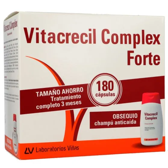 Vitacrecil Complex Forte Pack 180 Cápsulas + Champú Anticaida 200 ml