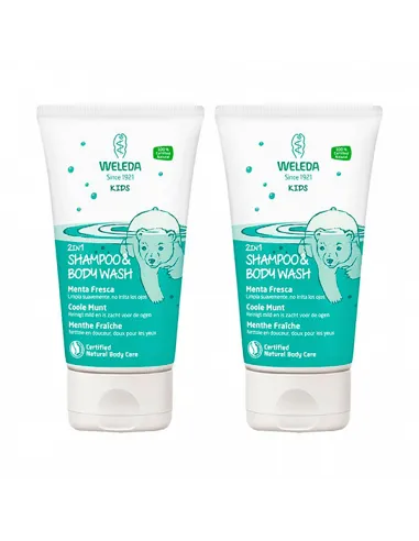 WELEDA CHAMPÚ Y GEL  2 EN 1 PARA NIÑOS MENTA FRESCA DUPLO 2 X 150 ML