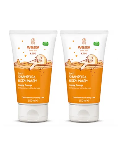 WELEDA CHAMPÚ Y GEL 2 EN 1 PARA NIÑOS NARANJA DUPLO 2 X 150 ML