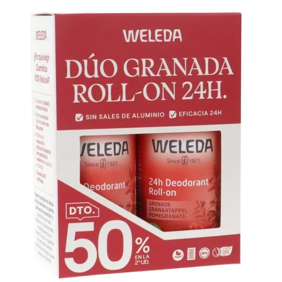 Weleda Granada 24h Pack Duplo Desodorante Bio Roll-on 2 Uds.